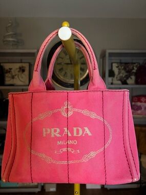 ✨Live Show Listing✨ Prada Pink Canvas Tote with Strap